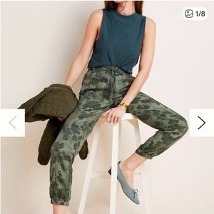 Anthropologie Green Camo Utility Joggers